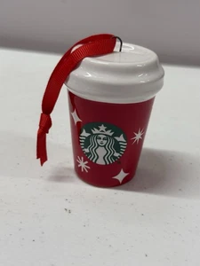 Starbucks 2013 Holiday Christmas🎄Ornament Red Coffee Tumbler Ceramic Cup - Picture 1 of 3