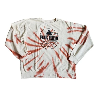 Sudadera Pink Floyd 2XL Amarillo Mantequilla Tie Dye Lado Oscuro de la Luna 73 Tour Foto 1 de 4