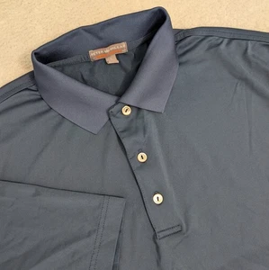 Camisa Polo Peter Millar Para Hombre L Verano Confort Golf Azul Oscuro Rendimiento - Imagen 1 de 7