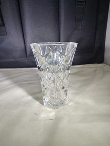 Schwere Bleikristall Pressglas konische Posy Vase 6-seitig 5" hoch - Bild 1 von 6