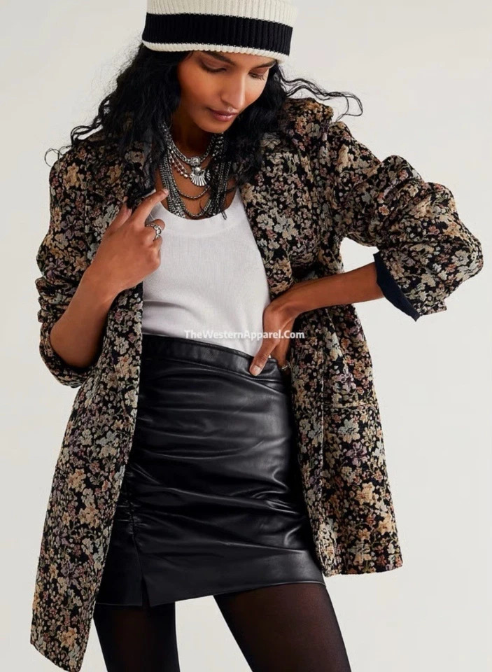Free People Bella Floral Tapestry Oversized Blazer Jacket XS - Image 1 of 4
