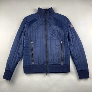 Y2K Women's MONCLER Quilted Down Puffer Jacket Lightweight Size M Navy Blue EUC - Picture 1 of 22