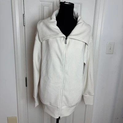 Zella Ottoman Rib Zip Jacket in Ivory Size XS - Image 1 of 4