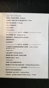 NICKLEBACK - ORIGINAL NO UNA COPIA ANFITEATRO CONCIERTO DE SAN LUIS SETLIST USADO - Imagen 1 de 1