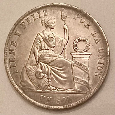 ~ Peru 1869 YB One Sol Arabic "1" - Image 1 of 2