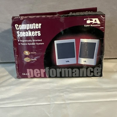 Vintage Cyber Acoustics CA-2.2 Portable Computer Speakers NOS NEW 90s Plug Play - Image 1 of 3