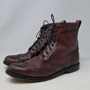 Allen Edmonds Dalton rote Leder Budapester Schnürstiefel Größe 9D - Bild 1 von 6