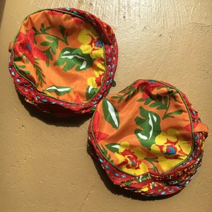 2-Set: Pier 1 Round Pillow Covers Bright Colors Floral Tropical 6" X 12" Zippers - Picture 1 of 9