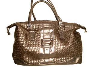 TARGET mittelgroße Handtasche ~ metallic taupe ~ 2 Taschen 2 Griffe ~ ohne Leder - Bild 1 von 10