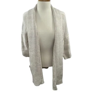 Tommy Hilfiger Cream 3/4 Sleeve Cardigan Shawl Collar Women’s M-L - Picture 1 of 9