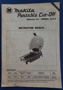 Makita Portable Cut-Off Model 2414 Instruction Manual - 1983 C - Picture 1 of 4