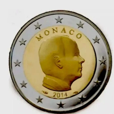 Monaco 🇲🇨 Coin 2€ Euro 2014 Albert Montecarlo Prince New UNC from Roll - Image 1 of 3