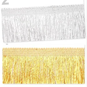  FRANSENBORTE,BAND mit Fransen,Fransenband,Fasching,Tanz,Silber,Gold,40 mm - Bild 1 von 3