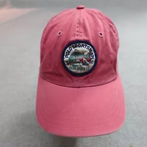 Vintage Polo Ralph Lauren Hat Red Pink Polo Sportsman Trout Made in USA Trout - Picture 1 of 7