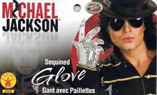 MICHAEL JACKSON King of Pop MENS Silver Glitter Sequin LEFT HAND GLOVE COSTUME