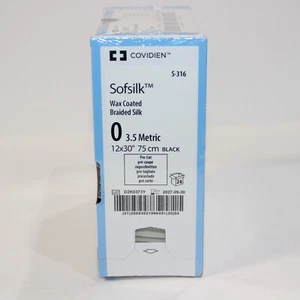 NEU VERSIEGELTE Box mit 24 Covidien S316 - Naht Sofsilk Seide schwarz 30" EXP 09/30/27 - Bild 1 von 3