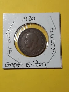 1930 GREAT BRITAIN HALF PENNY - Picture 1 of 4