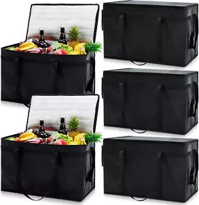 6 Pcs Insulated Food Delivery Bag XXXL Large Capacity Hot Cold Grocery Tote Bag - Picture 1 of 7