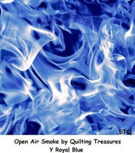 Open Air Colorful Smoke Tonal BTY cotton Quilt fabric by QT Y Royal Blue - Picture 1 of 2