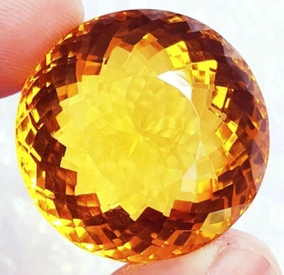 Large Yellow Citrine 77.85 Ct. Round Cut Loose Gemstone Gift for women Pendant - Image 1 of 4