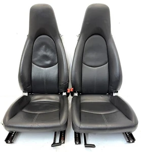 Porsche 997 987 Boxster Cayman Black Leather Heated Comfort Seats VW Caddy Golf - Picture 1 of 20