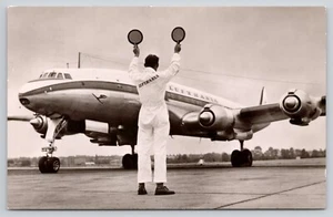 Lufthansa Lockheed Super G Constellation Echtfoto Postkarte 1950 (H11) - Bild 1 von 2
