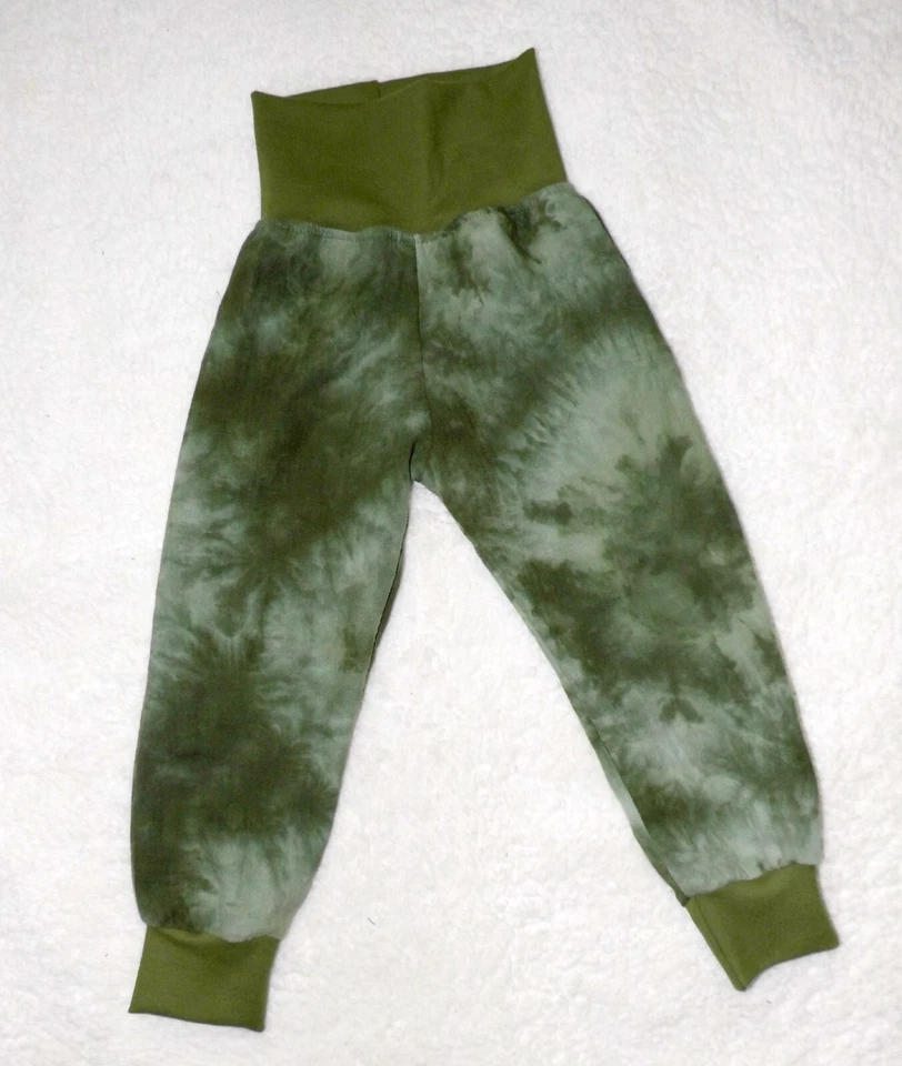 Summer pants ♥ muslin pants ♥ tie dye pattern olive green ♥ size 62-158 - Image 1 of 1