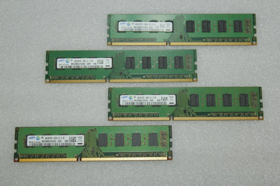 Samsung 16GB (4x4GB) 2Rx8 PC3-10600U DDR3 Desktop RAM Memory M378B5273CH0-CH9 - Image 1 of 1