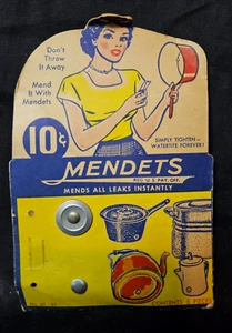Vintage 1920 Collette Manufacturing MENDETS 5 Piece Pot & Pan Leak Repair Kit - Picture 1 of 2