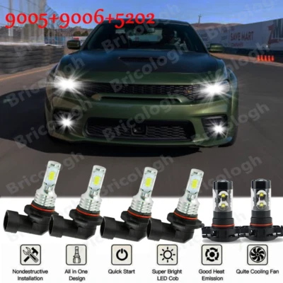 KIT combinado de faros LED 6x 6000K + faros antiniebla para Dodge Journey 2010-2019 Foto 1 de 4