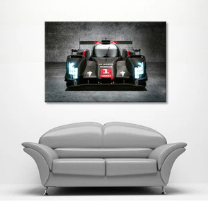 AUDI LE MANS RACE CAR LARGE FRAMED CANVAS WALL ART PICTURE STUNNING NEW PRINT - Picture 1 of 2