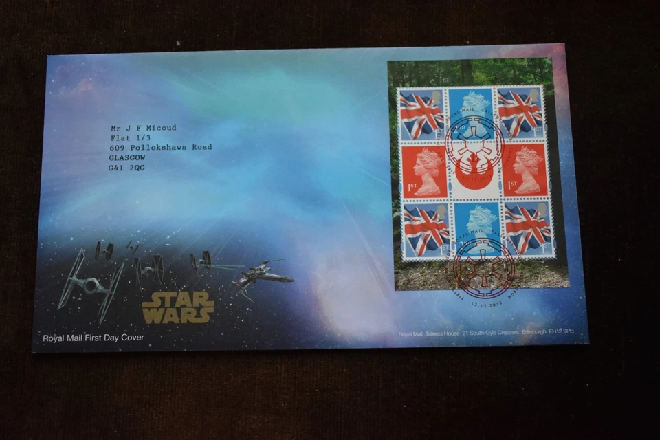 2015 Star Wars Booklet Pane First Day Cover, Edinburgh Cancel - Image 1 of 1