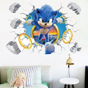 Wall Sonic Stickers Large Children's Room Boy's Room Stickers Decoration Broken - Picture 1 of 28