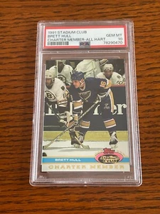 1991-92 Topps Stadium Club Charter Member All Hart Brett Hull PSA 10 - Picture 1 of 2
