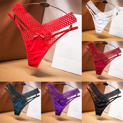 Frauenhöfen Kreuz Geschnitten Ice Sild Thong Sport Sport Fode Low Taille | - Bild 1 von 4