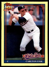 1991 Topps Wax Box Bottoms Carlton Fisk Chicago White Sox #F