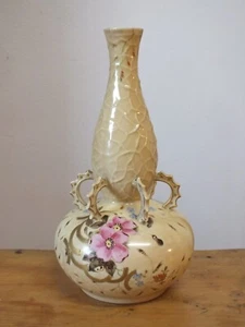 Original bemalte Porzellan Vase Blumendekor, Deutschland oder Österreich wahrscheinlich - Bild 1 von 9