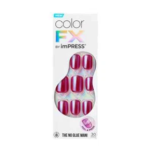 KISS IMPRESS COLOR FX PRESS ON NAILS ONE STEP MANICURE NEW THIS CITY RED - Picture 1 of 9
