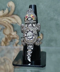 Anelli coccodrilli diamanti taglio rosa naturale gioielli argento sterling 925 gioielli - Foto 1 di 5