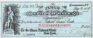 LOT(S) of 8 CRISP BLUE FNB COOPERSTOWN NY BANK DRAFTS w LEATHERSTOCKING! 95% OFF - Picture 1 of 2