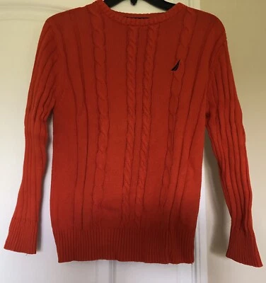 Suéter Nautica Niños Naranja 100% Algodón Talla M (10-12) Foto 1 de 4