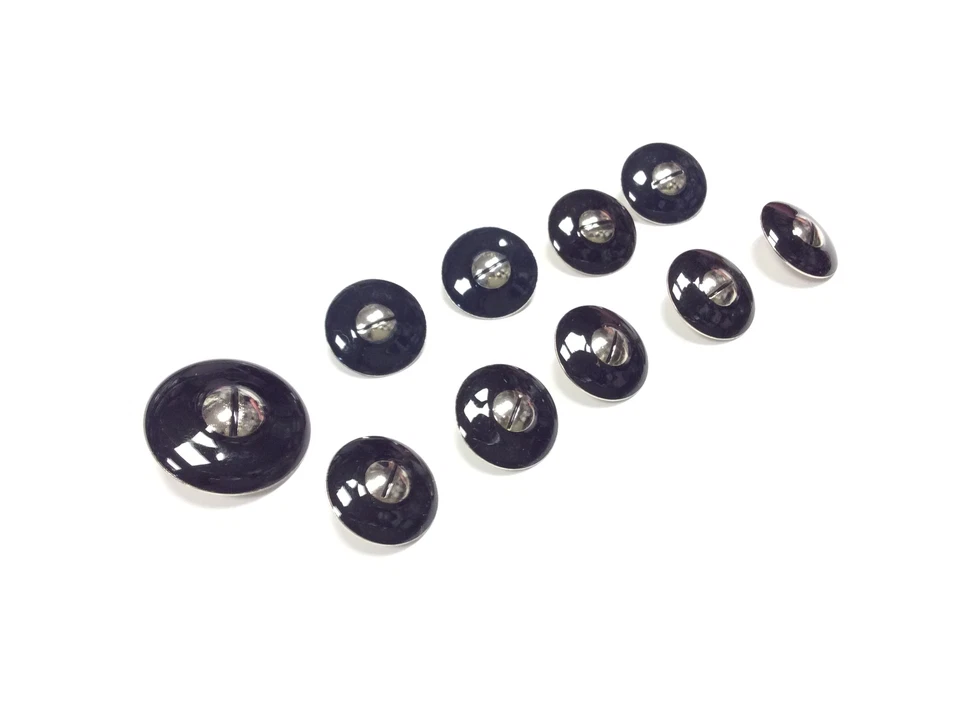 SET 10  BOTTONI GIOIELLO ARGENTO NERO  CM 1,5 - Immagine 1 di 1