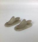 Pair Of White Soapstone Shoe Figures