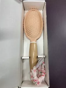 Cepillo para el cabello, ahorra cabello, menos rotura, color melocotón y madera - Imagen 1 de 2
