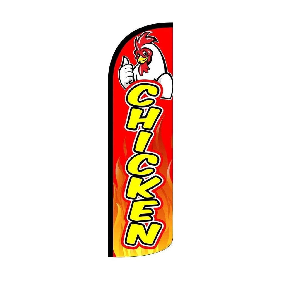 Chicken Swooper Flutter Windless Feather Flag | 3ft W x 11.5ft Tall - Image 1 of 1