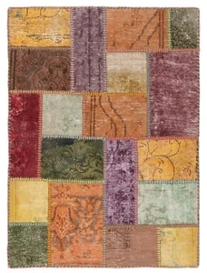 Tapis Persan Tissé À La Main Patchwork 119x88 Cm - Orient, Tapis, Vintage - Picture 1 of 6