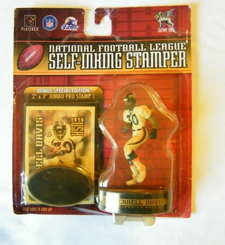 RARE - TERRELL DAVIS  /  NFL / SELF - INKING STAMPER / ACTION FIGURE Cover