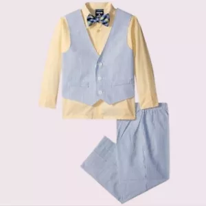 Boys IZOD 4-Piece Easter Suit Set Size 5 Yellow Blue NEW - Picture 1 of 11