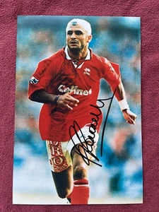 Autógrafo FABRIZIO RAVANELLI-FC Middlesbrough-22 tapas firmadas por ITALIA grande 12x8" - Imagen 1 de 2