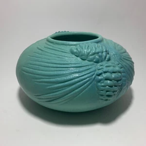 Van Briggle Art Pottery - The Pine Cone Bowl #762 Ming Blue - Limited Crispy A+ - Picture 1 of 12